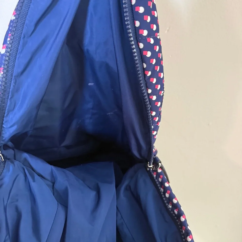 Marc Jacobs M0013564 Quilted Polka Dot Large Backpack Size Large Navy Blue Multi